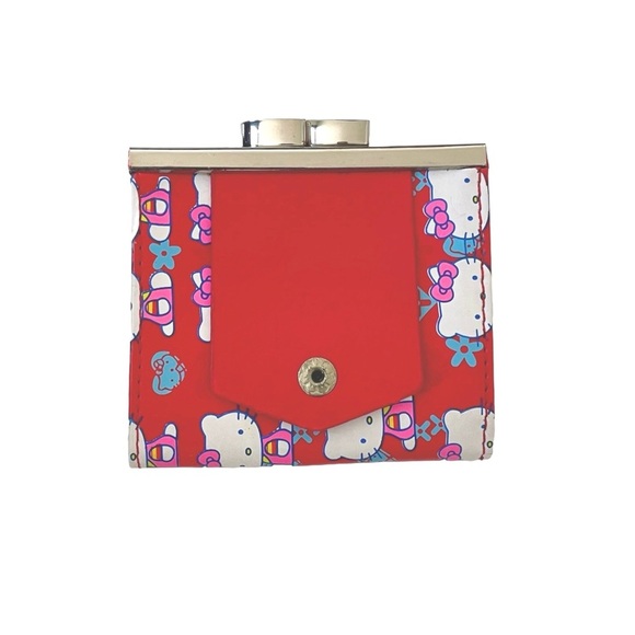 Hello Kitty Print Vinyl Coin Purse with Metal Kiss Lock, Small, 3.25” x 2.75” - Picture 2 of 8